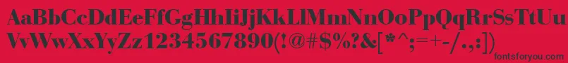 BauerboddeeBold-Schriftart – Schwarze Schriften auf rotem Hintergrund