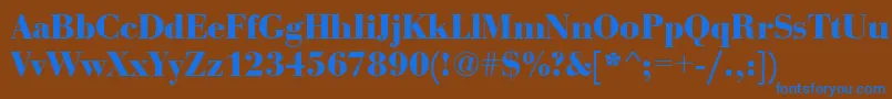 BauerboddeeBold Font – Blue Fonts on Brown Background