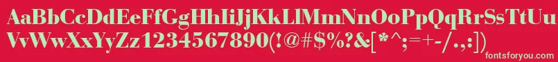 BauerboddeeBold Font – Green Fonts on Red Background