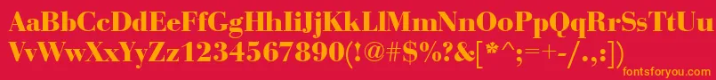 BauerboddeeBold Font – Orange Fonts on Red Background