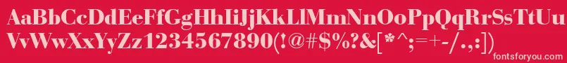 フォントBauerboddeeBold – 赤い背景にピンクのフォント