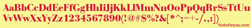 BauerboddeeBold Font – Red Fonts on Yellow Background