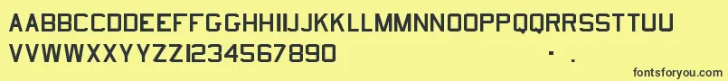 UsnStencil-Schriftart – Schwarze Schriften auf gelbem Hintergrund