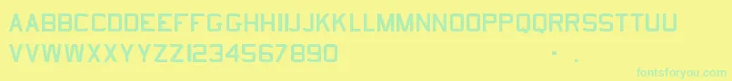 UsnStencil Font – Green Fonts on Yellow Background
