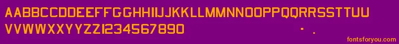 UsnStencil-Schriftart – Orangefarbene Schriften auf violettem Hintergrund