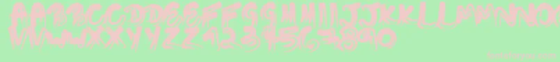 Touchingletters Font – Pink Fonts on Green Background