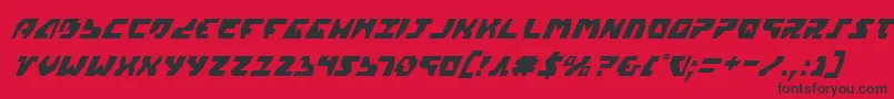 フォントGyrv2ci – 赤い背景に黒い文字