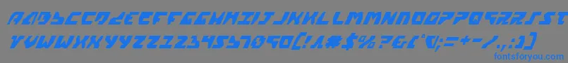 フォントGyrv2ci – 灰色の背景に青い文字