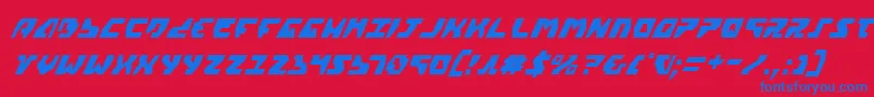 フォントGyrv2ci – 赤い背景に青い文字