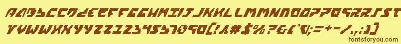 Gyrv2ci-Schriftart – Braune Schriften auf gelbem Hintergrund
