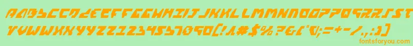 Gyrv2ci-Schriftart – Orangefarbene Schriften auf grünem Hintergrund
