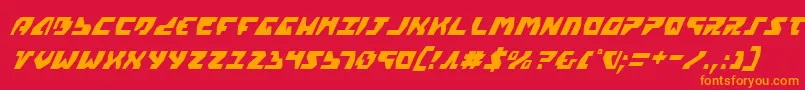 Gyrv2ci-Schriftart – Orangefarbene Schriften auf rotem Hintergrund