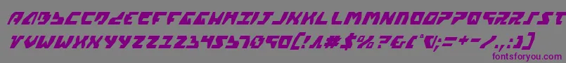 フォントGyrv2ci – 紫色のフォント、灰色の背景