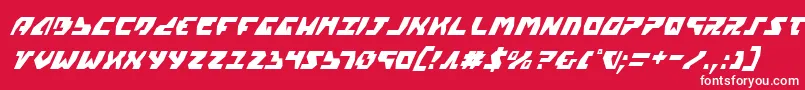 Fonte Gyrv2ci – fontes brancas em um fundo vermelho
