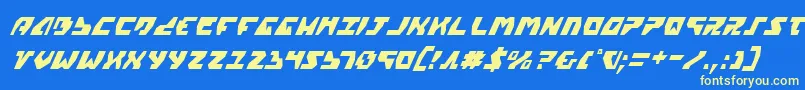 Gyrv2ci Font – Yellow Fonts on Blue Background
