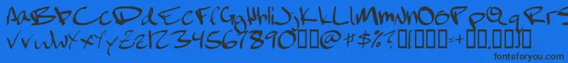フォントFebruaryHandwritten – 黒い文字の青い背景