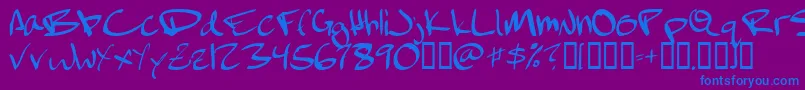 Шрифт FebruaryHandwritten – синие шрифты на фиолетовом фоне