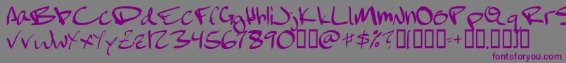 フォントFebruaryHandwritten – 紫色のフォント、灰色の背景