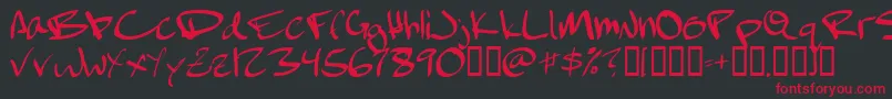 FebruaryHandwritten Font – Red Fonts on Black Background