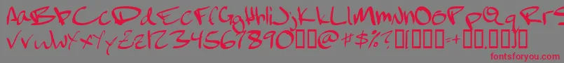 FebruaryHandwritten Font – Red Fonts on Gray Background