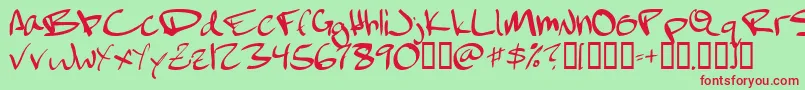 Шрифт FebruaryHandwritten – красные шрифты на зелёном фоне