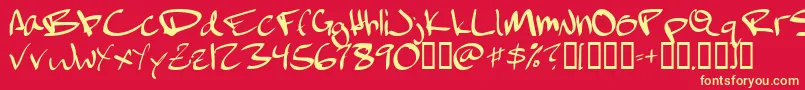 FebruaryHandwritten Font – Yellow Fonts on Red Background