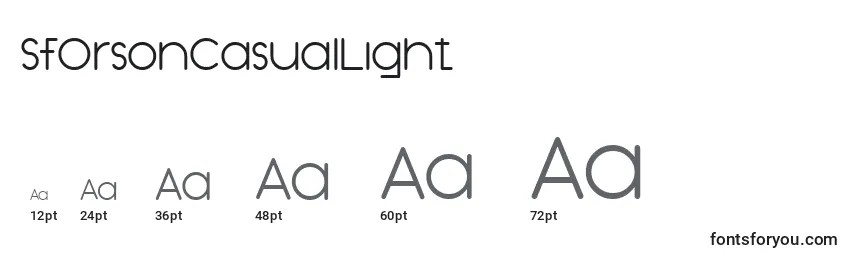 SfOrsonCasualLight Font Sizes