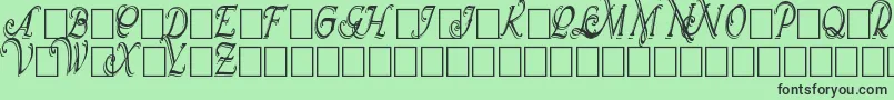 WrennInitialsShadowedCond Font – Black Fonts on Green Background