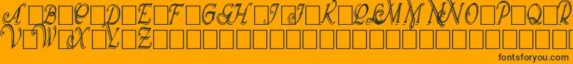 フォントWrennInitialsShadowedCond – 黒い文字のオレンジの背景