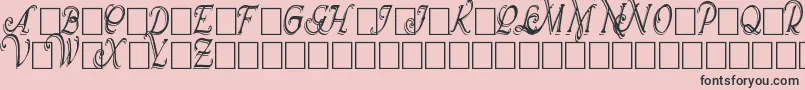 フォントWrennInitialsShadowedCond – ピンクの背景に黒い文字
