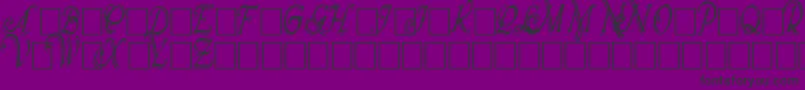 Czcionka WrennInitialsShadowedCond – czarne czcionki na fioletowym tle