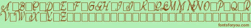 WrennInitialsShadowedCond Font – Brown Fonts on Green Background