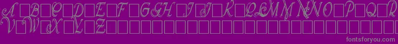 WrennInitialsShadowedCond Font – Gray Fonts on Purple Background