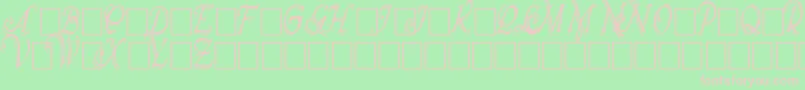 WrennInitialsShadowedCond Font – Pink Fonts on Green Background