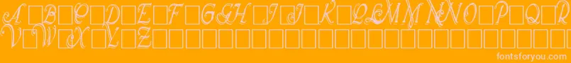 WrennInitialsShadowedCond Font – Pink Fonts on Orange Background