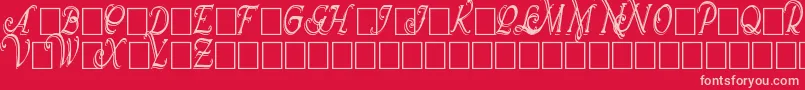 WrennInitialsShadowedCond Font – Pink Fonts on Red Background