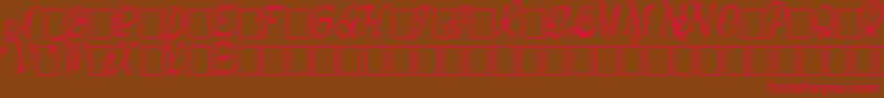 WrennInitialsShadowedCond Font – Red Fonts on Brown Background