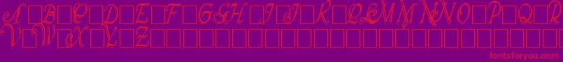 WrennInitialsShadowedCond Font – Red Fonts on Purple Background