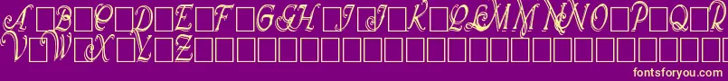 WrennInitialsShadowedCond Font – Yellow Fonts on Purple Background