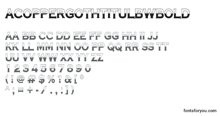 Шрифт ACoppergothtitulbwBold – алфавит, цифры, специальные символы