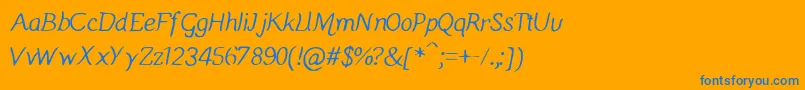 Manicmondayregular Font – Blue Fonts on Orange Background