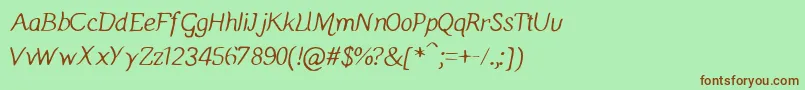 Manicmondayregular Font – Brown Fonts on Green Background