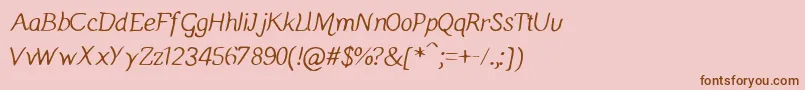 Manicmondayregular Font – Brown Fonts on Pink Background