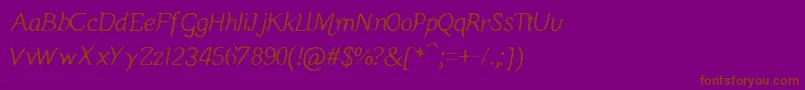 Manicmondayregular Font – Brown Fonts on Purple Background