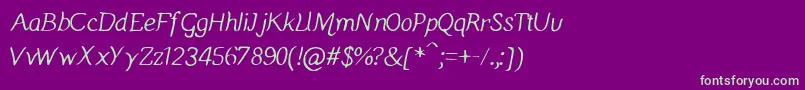 Manicmondayregular Font – Green Fonts on Purple Background