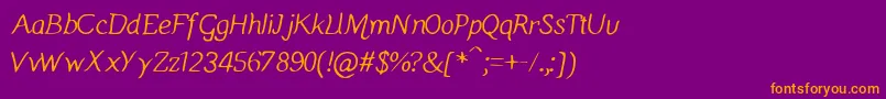 Manicmondayregular Font – Orange Fonts on Purple Background