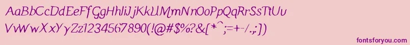 Manicmondayregular Font – Purple Fonts on Pink Background