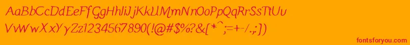 Manicmondayregular Font – Red Fonts on Orange Background