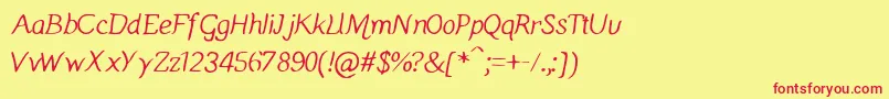 Manicmondayregular Font – Red Fonts on Yellow Background