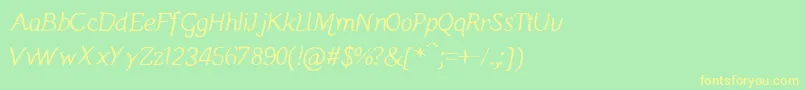 Manicmondayregular Font – Yellow Fonts on Green Background